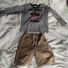 子供用アディダスの長Tシャツとヴァレンチノガラバーニの半ズボンのセット
