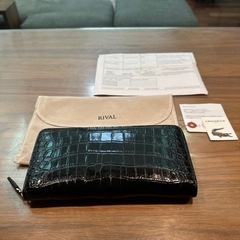 [新品極美品•本物]一枚革クロコダイル長財布、ラウンドファスナー
