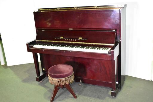 【ジモ取引終了11/9】≪zy774≫動OK YAMAHA/ヤマハ アップライトピアノ U2B 88鍵盤 2ペダル 1965年 調律カード有り 椅子付き 41016-09