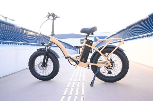 『新品！！！』折りたたみ 電動自転車 電動アシスト自転車 最新式 公道走行可能 展覧会大人気 ベージュ FAT-01