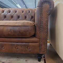 商談中【愛品倶楽部柏店】チェスターフィールド風　ヴィンセント　3人掛けソファー