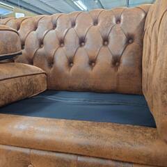 商談中【愛品倶楽部柏店】チェスターフィールド風　ヴィンセント　3人掛けソファー