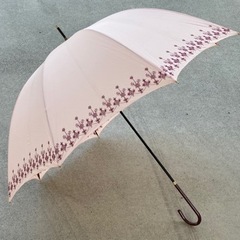 可愛い ピンクの刺繍◇58cm◇晴雨兼用傘◇WPC◇アンブレラ◇B31