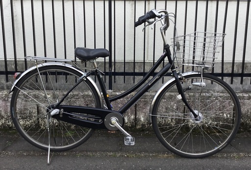 ★シティ＜整備・良品＞シティサイクル 27インチ・後輪ノーパンクタイヤ装着車・ブラック 内装3段変速 LEDオートライト 鍵付き・洗車済でピカピカ♪不要自転車無料引取り有