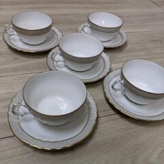 リチャードジノリ ベッキオグレース ティーカップ＆ソーサー5客 セット 茶器 食器 