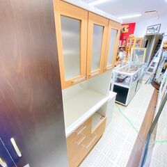 2/10ニトリ キッチンボード NBANDA-90KR 食器棚 家具