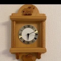 木製掛け時計組み込み細工　アニマル