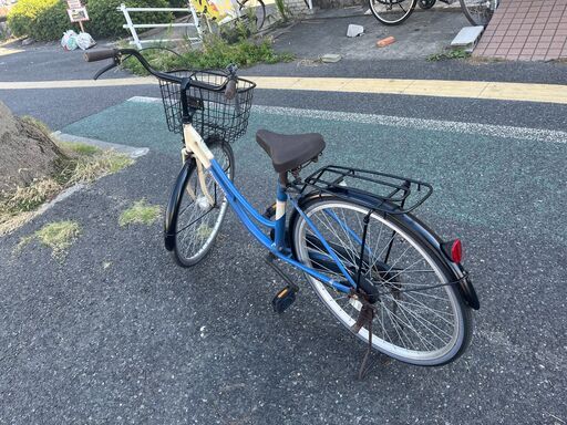 【リサイクルショップどりーむ天保山店】●435●　自転車　ママチャリ　ベル付き　青with白　２６インチ　カゴ付き　14950SA リサイクルショップどりーむ天保山店No.977自転車♪大人気の27インチ