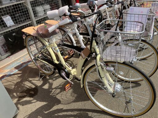 新品 未使用 26インチ 電動アシスト自転車 DA263 クリーム色 No.291● ※現金、クレジット、スマホ決済対応※