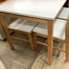 ニトリ 4人用 ダイニングセット 白 管C221028BK (ベストバイ 静岡県袋井市)