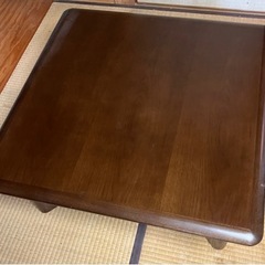 木製ローテーブル　ダークブラウン