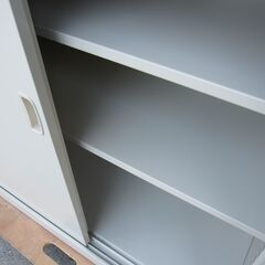 上下書庫セット　ガラス/引違い　ニューグレー　鍵あり　