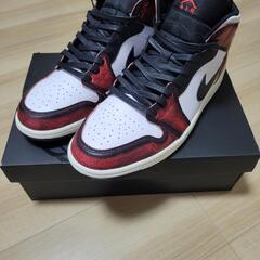 ナイキ エアジョーダン1ミッド エアフォース2足セット SKAGEN時計付き