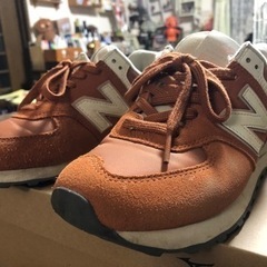 new balance 574 24cm レディース　オレンジ