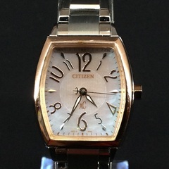 CITIZEN シチズン Xc クロスシー エコドライブ ラジオコントロール レディース腕時計  3針モデル ピンク シェル文字盤 金＆銀コンビフェイス