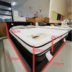 [キングサイズ】ベッド　マットレス付き　収納付　美品🤩