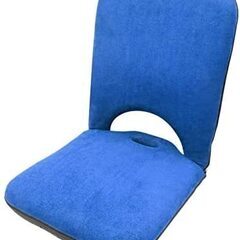 座椅子 リクライニング ソファー 5段階調整 高密度ウレタン(青)