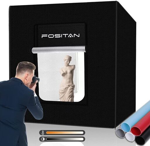 【2022 撮影ボックス FOSITAN　80cm色温度調光可能 3200-5500K 5色背景シート 大型物撮りボックス　調光器付き　252PCS 高輝度ライト付き  新品