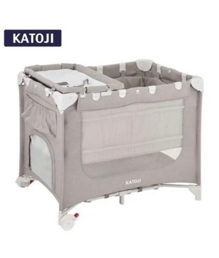 カトージ　ポータブル　ベビーベッド　折りたたみ　収納袋　グレー  KATOJI