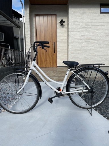 【美品】ママチャリ　自転車　26インチ　ホワイト