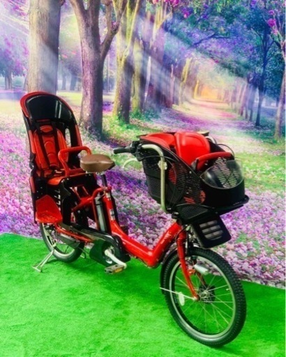 Ⅱ4424 長生きバッテリー8.9A 新品日本製タイヤ20　子供乗せ電動自転車