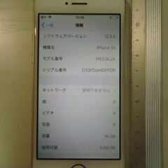 iPhone5s 16GB ゴールド iOS12.5.6 doc...