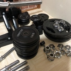 ベンチプレス　ラック　バーベル110kg ダンベルセット 