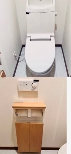 INAX リクシル　トイレ　温水便座　ウォシュレット　　収納棚　ホルダー紙巻器