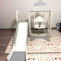 美品】バスケットコート付き滑り台ブランコ