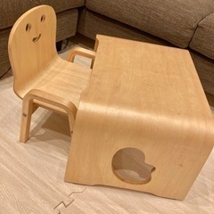 子ども用つくえ　椅子　木製　ウッドチェア　ウッドテーブル