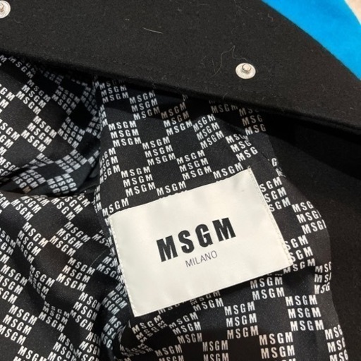 新品 未使用 MSGM マルチストライプ柄 メルトン フーディ スタジャン