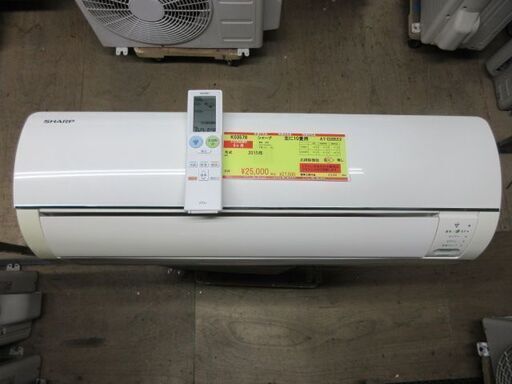 K03578　シャープ　 中古エアコン　主に10畳用　冷房能力　2.8KW ／ 暖房能力3.6KW