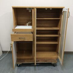 (11/2受渡済)JT5631【NITORI/ニトリ 食器棚 幅100cm】美品 コパン 100MRB LBR レンジボード レンジ台 キッチンカウンター キッチン収納