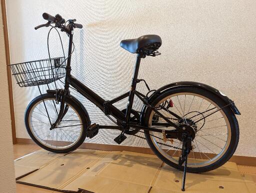 交渉中【ほぼ新品】シマノ折り畳み自転車6段変速　カゴ付フロントライト付　145cm~　組立済み