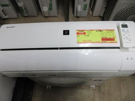 K03588　シャープ　 中古エアコン　主に6畳用　冷房能力　2.2KW ／ 暖房能力2.5KW