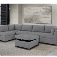 収納付き6Pソファー　ソファーベッド