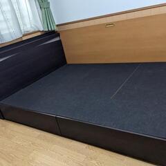 収納、コンセント付き♪ダブルベットフレーム