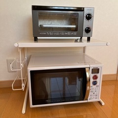 電子レンジオーブントースターレンジ上ラックセット