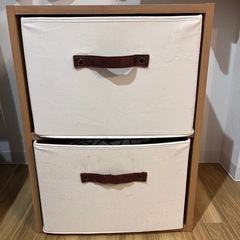 2段カラーボックス（収納BOX付）