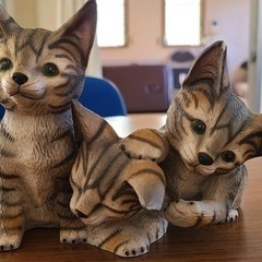 契約済　最終値下げ　イタリア製　ドマン　猫の置き物　子猫3匹セッ...