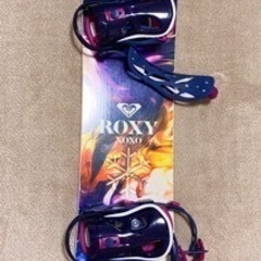 Roxy スノーボード(ビンディング付き、左足の滑り止め付き)とケース