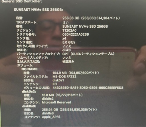 値下】MacBook Air MID 2013/Core i5/RAM:4GB/SSD:256GB換装