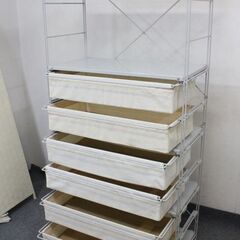 無印良品 スチールユニットシェルフ 幅86 帆布バスケット×6 追加棚×5