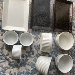 四角い平皿、ココット、茶碗蒸し皿、ディップソース用皿