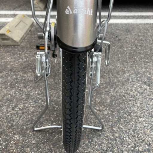 ☆美品 26インチ 自転車 6段変速 オートライト シルバー サイクル 