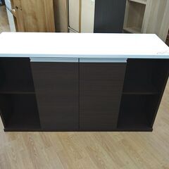 ★ジモティ割あり★ ニトリ キッチンカウンター ダークブラウン H85×W150×D50 クリーニング済み KJ972