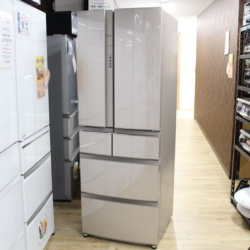 店S947)MITSUBISHI 6ドア 冷凍冷蔵庫 461L MR-RX46C-F 2018年製 フレンチドア スマート大容量 幅65cm 三菱 ミツビシ