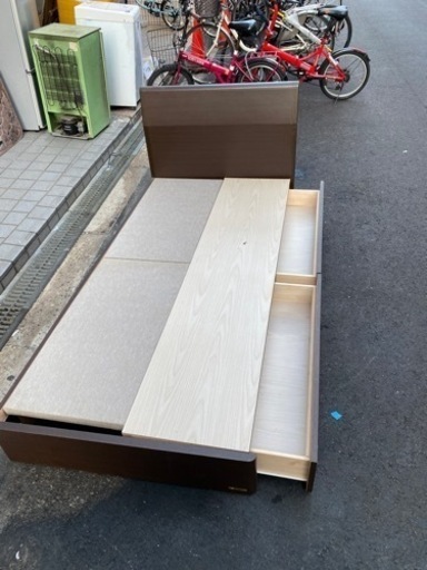 大阪市内配達設置無料引き出しシングルベッドセット