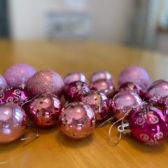 【クリスマス】キラキラボール　ピンク