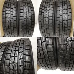 ＜スタッドレス & ホイール 4本＞ 155/65R14 ダンロップ 2015年製 85%  14x4.5J ダイハツ純正 4H -100
